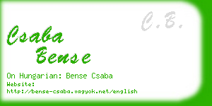 csaba bense business card